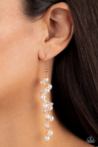 Paparazzi Candlelight Cruise - Gold Pearl Earrings