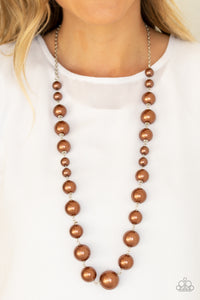 Paparazzi Pearl Prodigy - Brown Necklace