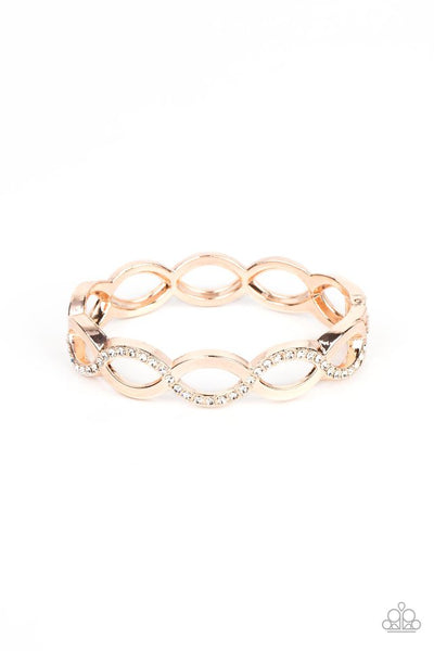 Paparazzi Tailored Twinkle Rose Gold Hinged Bracelet