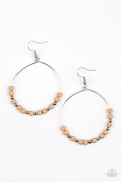 Paparazzi Stone Spa - Brown Earrings