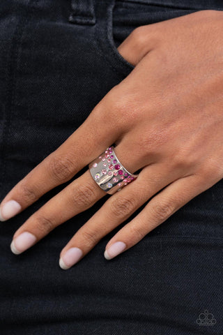 Paparazzi Sizzling Sultry - Multi Iridescent Pink Ring