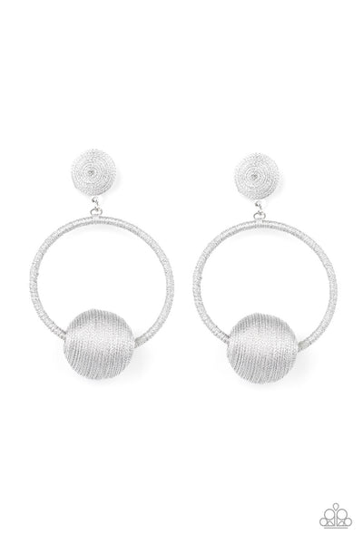 Paparazzi Social Sphere Silver Earrings