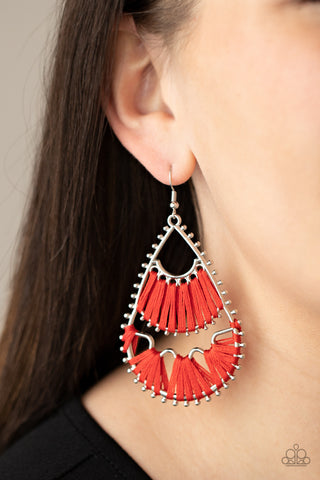 Paparazzi Samba Scene - Red Earrings