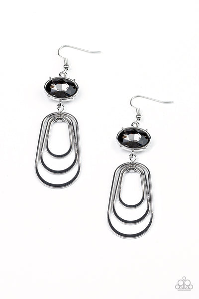 Paparazzi Drop-Dead Glamorous - Silver Earrings