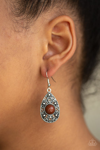 Paparazzi From POP To Bottom - Brown Earrings