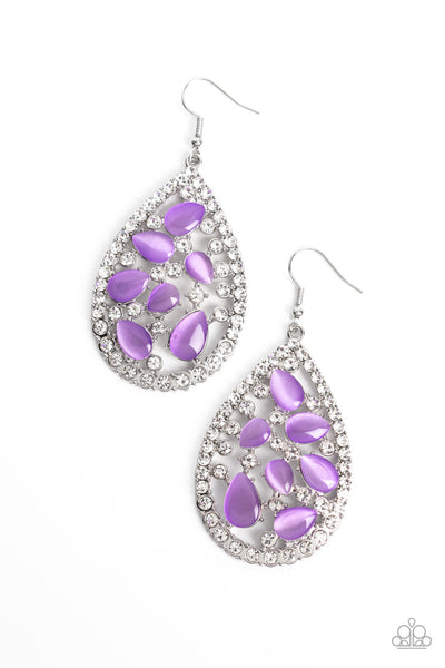 Paparazzi Cats Eye Class - Purple Earrings