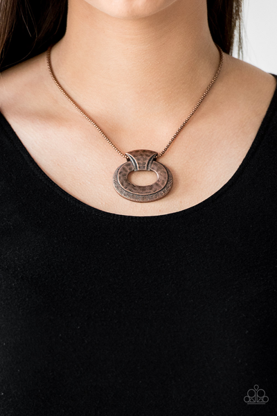 Paparazzi Retro Rebel - Copper Necklace