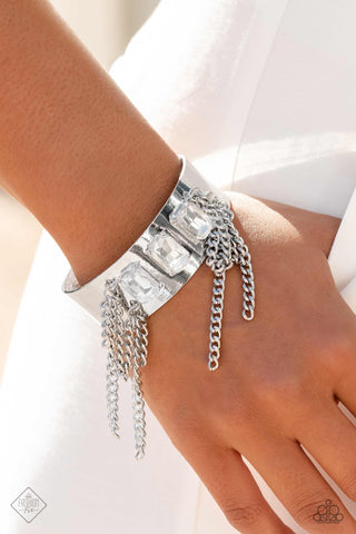 Paparazzi CHAIN Showers - White Cuff Bracelet