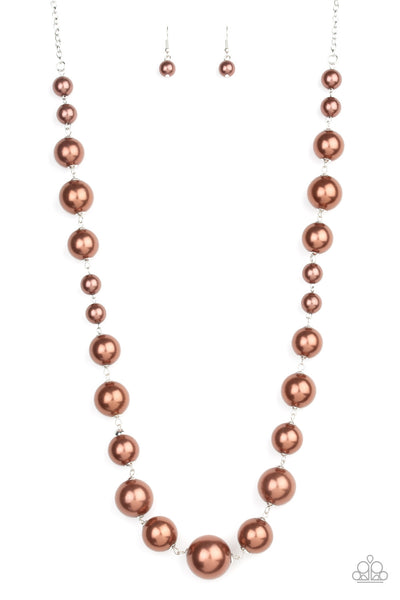 Paparazzi Pearl Prodigy - Brown Necklace