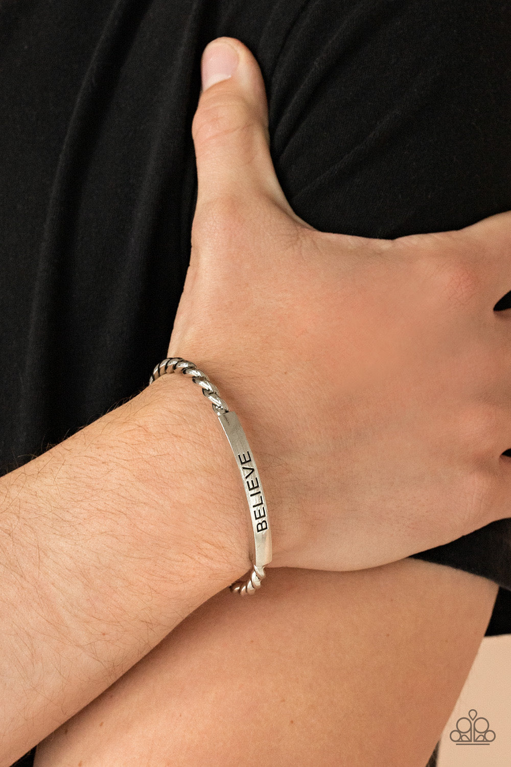 Paparazzi Keep Calm and Believe Silver Bracelet