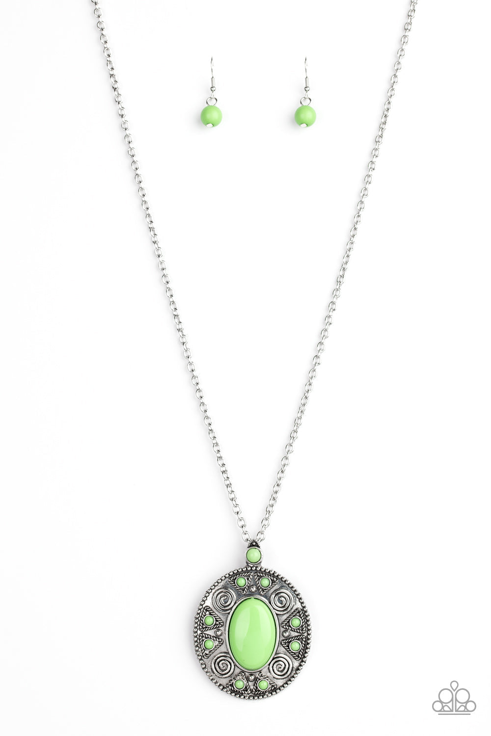 Paparazzi Sunset Sensation Green Necklace