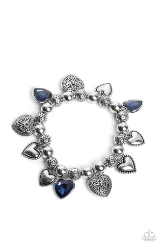 Paparazzi Charming Crush - Blue Heart Bracelet