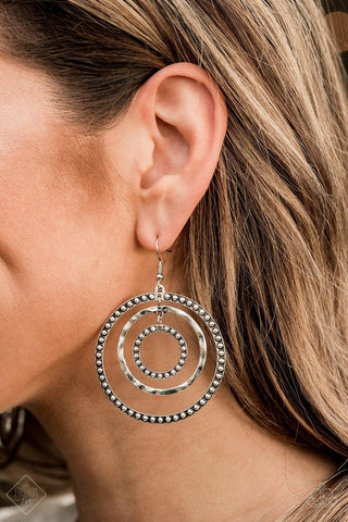 Paparazzi Texture Takeover Silver Fashion Fix Earrings