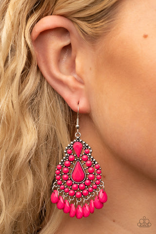 Paparazzi Persian Posh - Pink Earrings