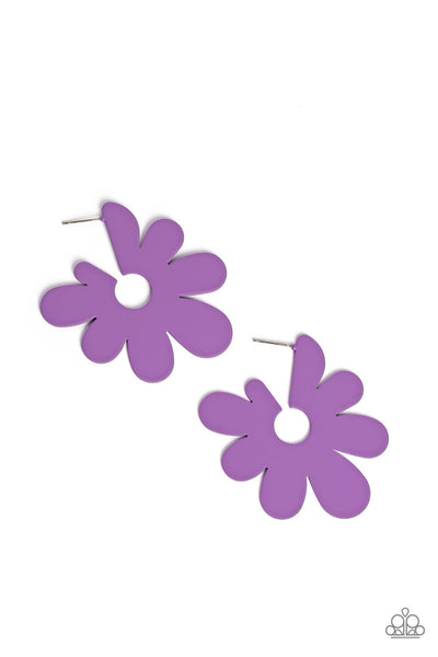 Paparazzi Flower Power Fantasy - Purple Earrings