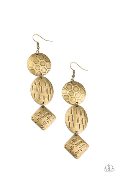 Paparazzi Mixed Movement - Brass Earrings