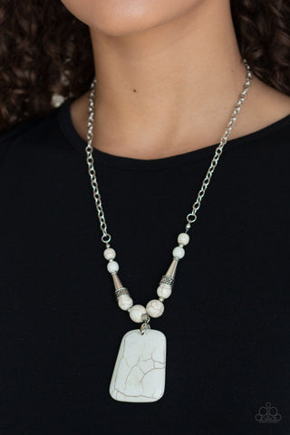 Paparazzi Sandstone Oasis - White Necklace