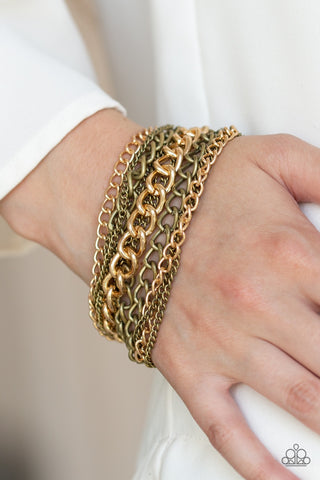 Paparazzi Metallic Horizon - Brass Bracelet