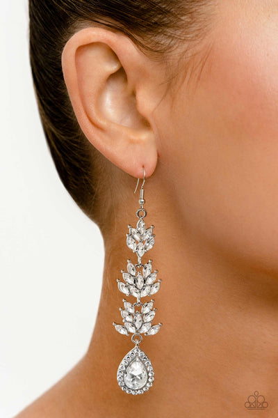 Paparazzi Water Lily Whimsy White Earrings