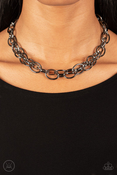 Paparazzi Tough Crowd - Black Choker Necklace