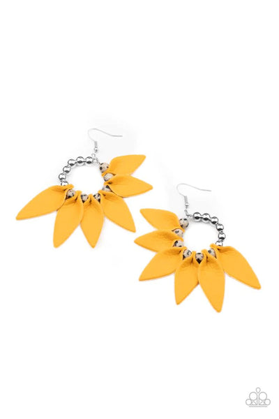 Paparazzi Flower Child Fever Yellow Earrings