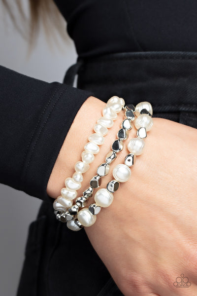 Paparazzi Shoreside Soiree - White Bracelet