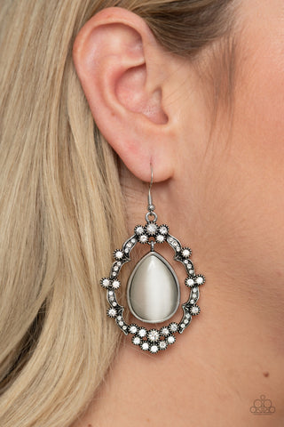 Paparazzi Icy Eden - White Earrings