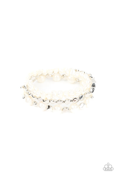 Paparazzi Shoreside Soiree - White Bracelet