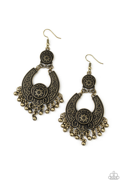 Paparazzi Sunny Chimes - Brass Earrings