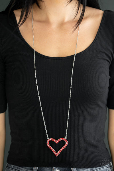 Paparazzi Pull Some HEART-strings - Red Necklace