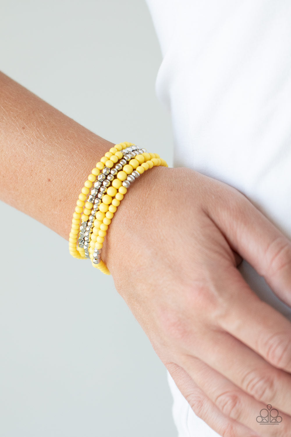 Paparazzi Stacked Showcase Yellow Bracelet