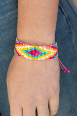Paparazzi Beautifully Badlands Pink Seed Bead Bracelet