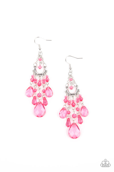 Paparazzi Paid Vacation Pink Earrings