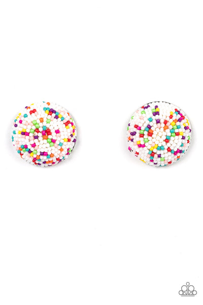 Paparazzi Kaleidoscope Sky - White Earrings