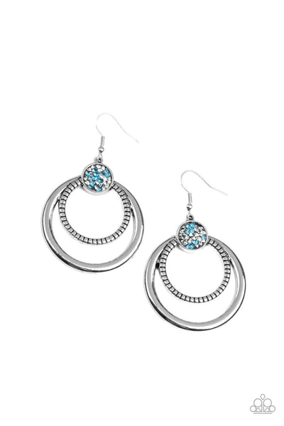 Paparazzi Spun Out Opulence Blue Earrings