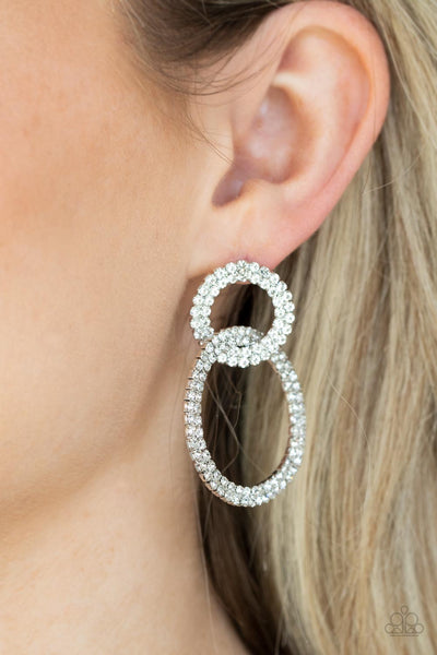 Paparazzi Intensely Icy - White Earrings