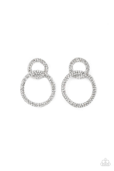 Paparazzi Intensely Icy - December LOP Black Earrings