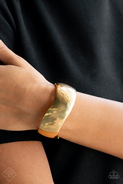 Paparazzi Urban Anchor - Gold Hinged Bracelet