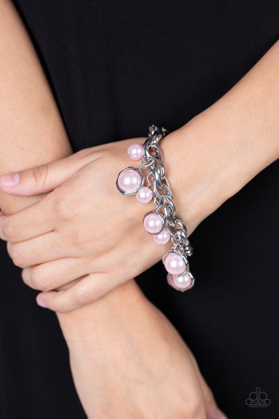 Paparazzi Orbiting Opulence - Pink Pearl Bracelet