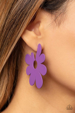 Paparazzi Flower Power Fantasy - Purple Earrings