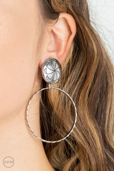 Rural Renewal - Silver Clip on Earrings