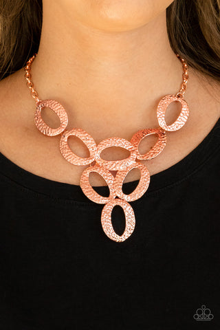 Paparazzi OVAL The Limit - Copper Necklace