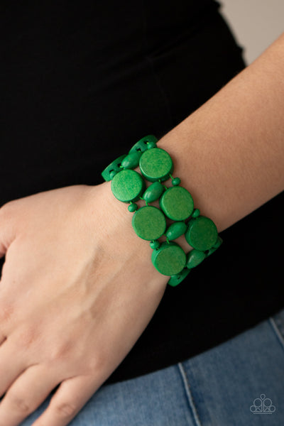 Paparazzi Beach Bravado Green Bracelet