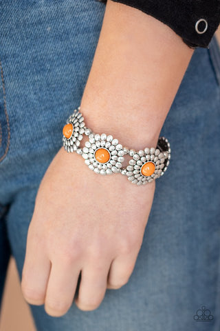 Paparazzi Bountiful Blossoms Orange Bracelet