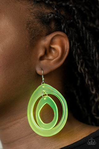 Paparazzi Show Your True NEONS - Yellow Earrings