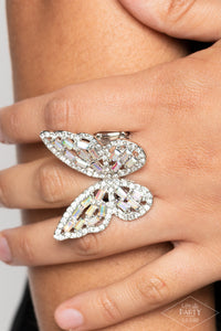 Multi Flauntable Flutter - Multi Iridescent Butterfly Ring