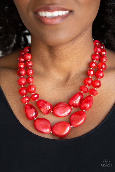 Paparazzi Beach Glam Red Necklace