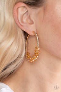 Paparazzi Bubble-Bursting Bling - Gold Iridescent Earrings