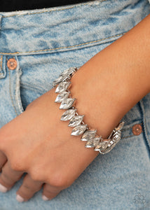 Paparazzi Fiercely Fragmented - White Bracelet