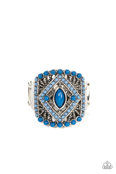 Paparazzi Amplified Aztec - Blue Ring